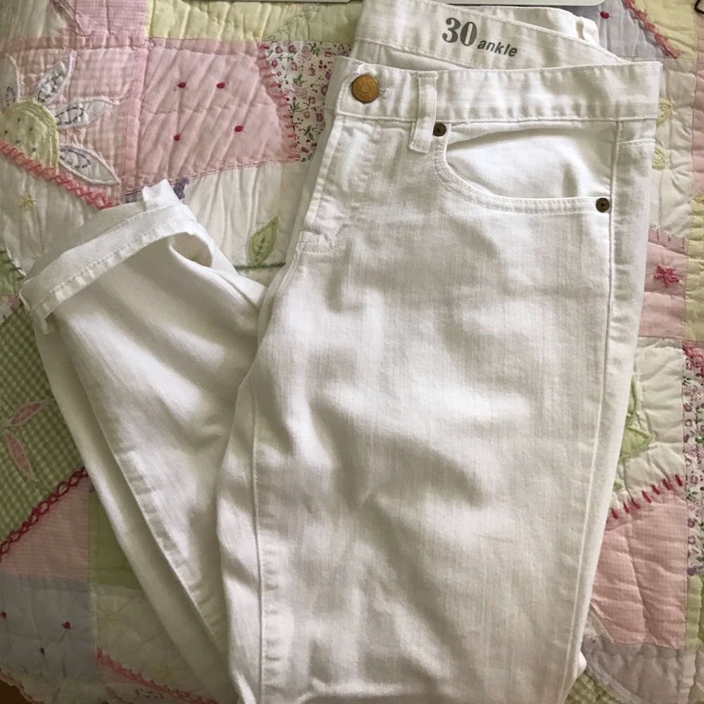 Jcrew 30 ankle toothpick white jeans