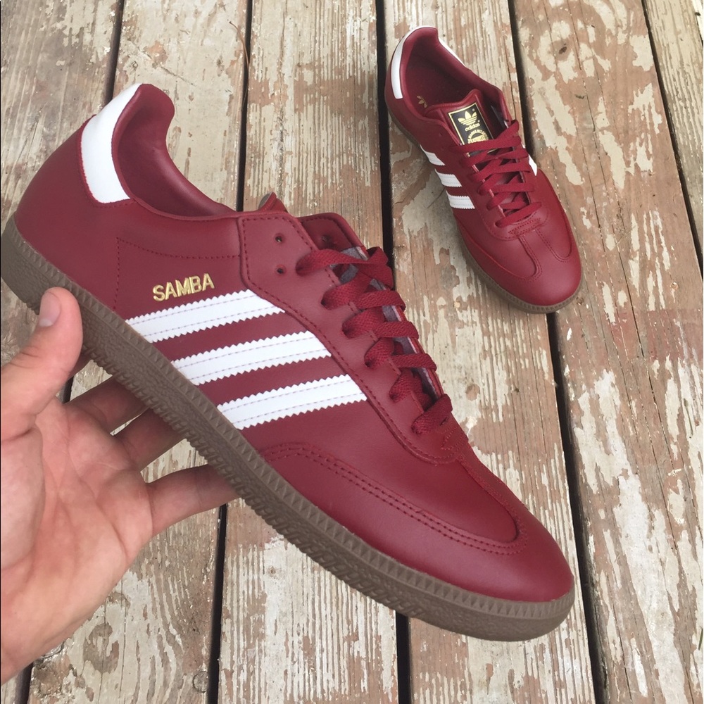 Leather Sambas, adidas Originals - Cardinal Red