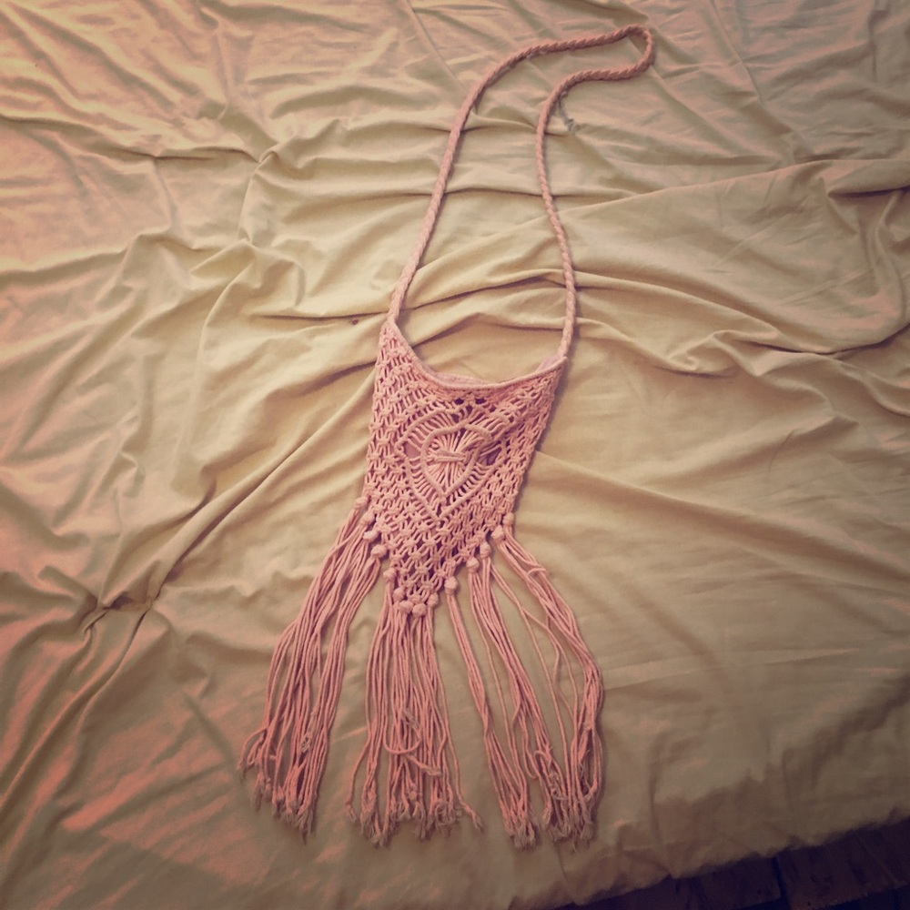 Knitted Pink satchel purse