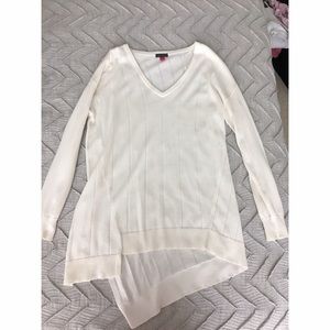 Vince Camuto Cream Asymmetrical Sweater