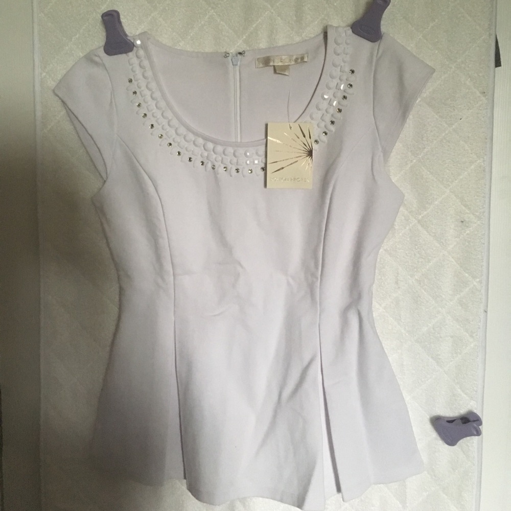Boston proper white peplum size 6.