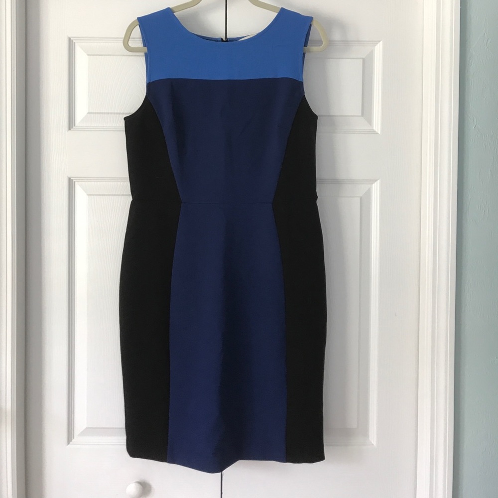 LOFT Fitted black and blue dress