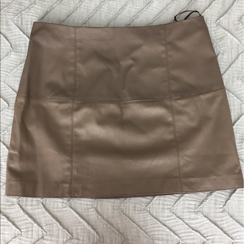 Tan Faux Leather Skirt!