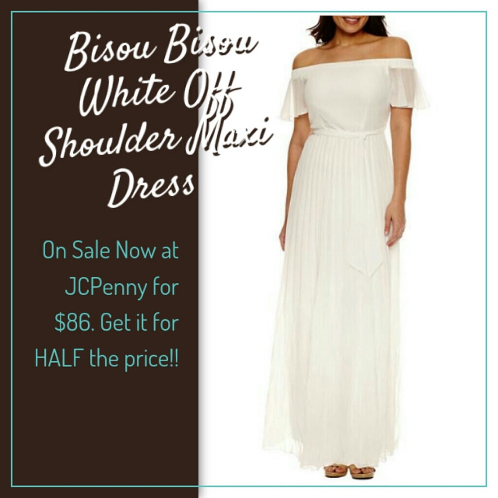 Bisou Bisou White Off-Shoulder Maxi Dress