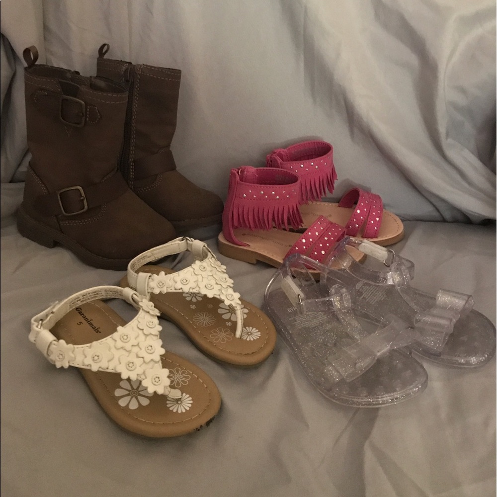 Toddler Girls Shoes Sz 5. Sandals and Boots. CUTE!