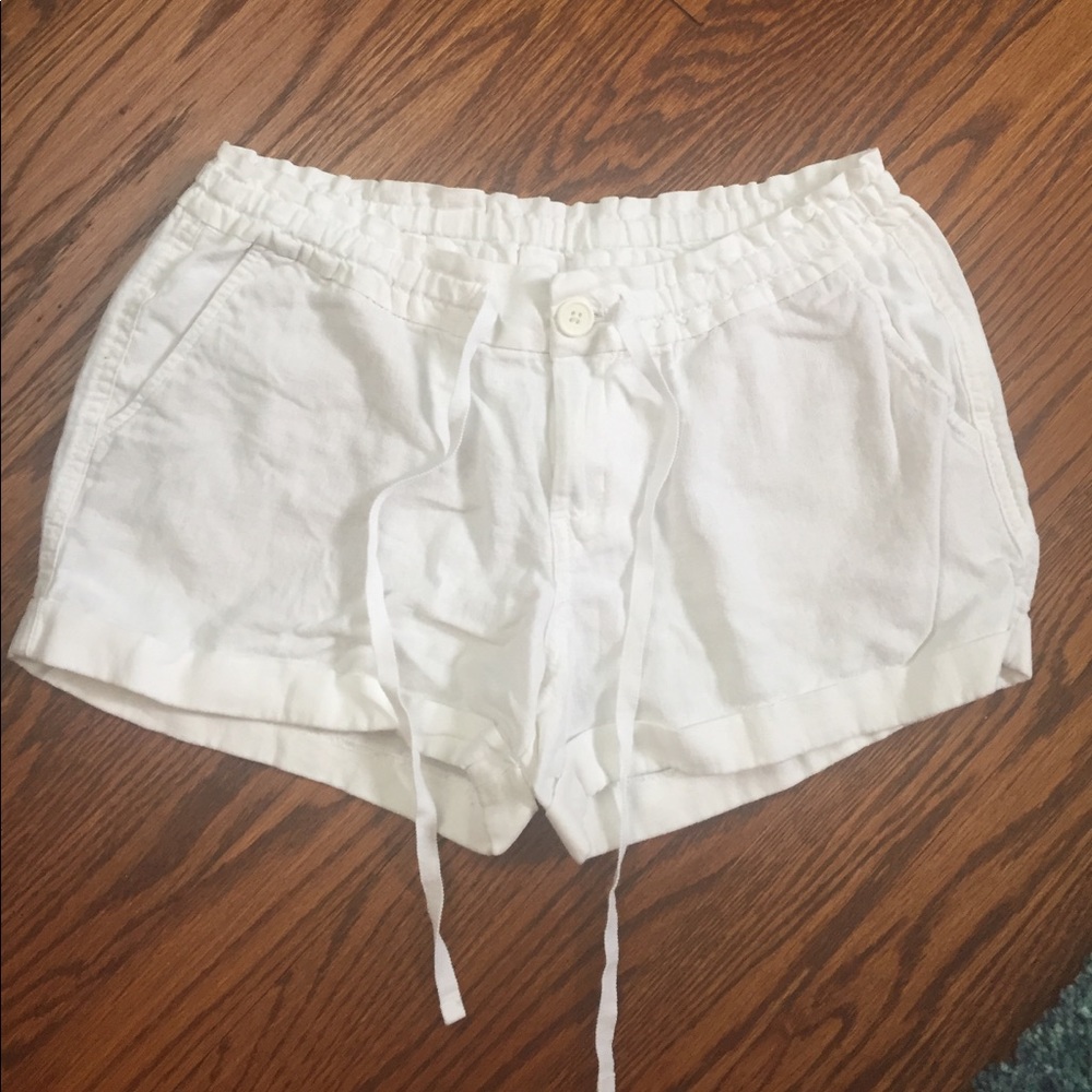 White Linen Shorts