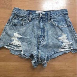 High waisted cutoff shorts