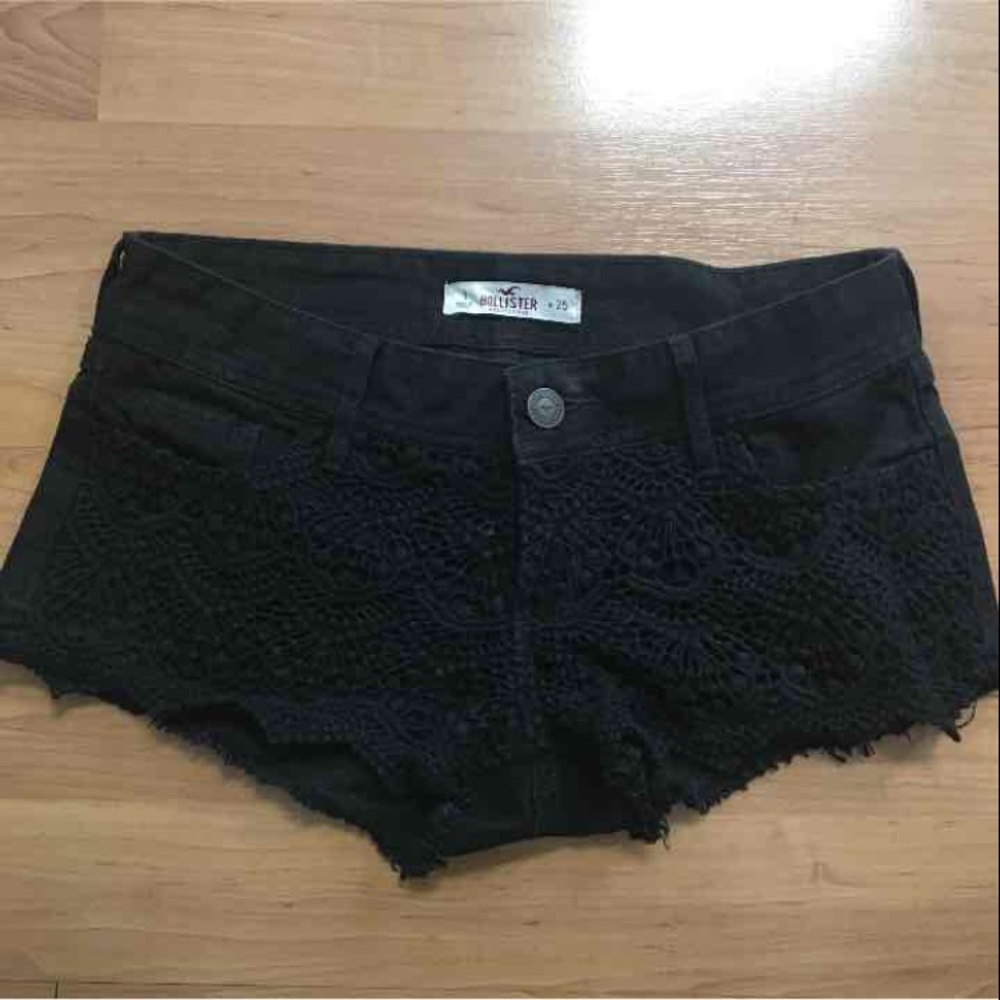Black lace shorts