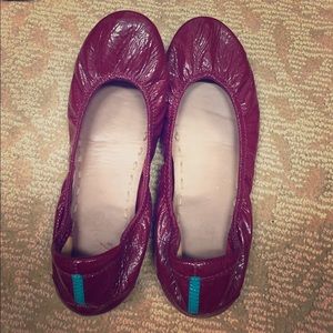 Ruby Red Patent Tieks