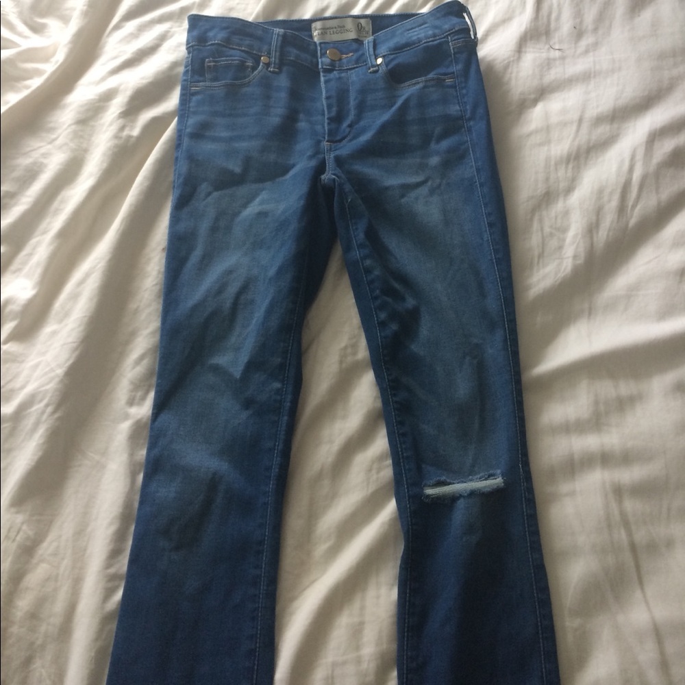 Medium wash jean leggings