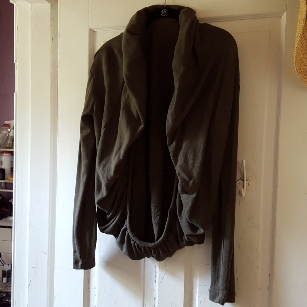 James Perse olive green sweater/bolero