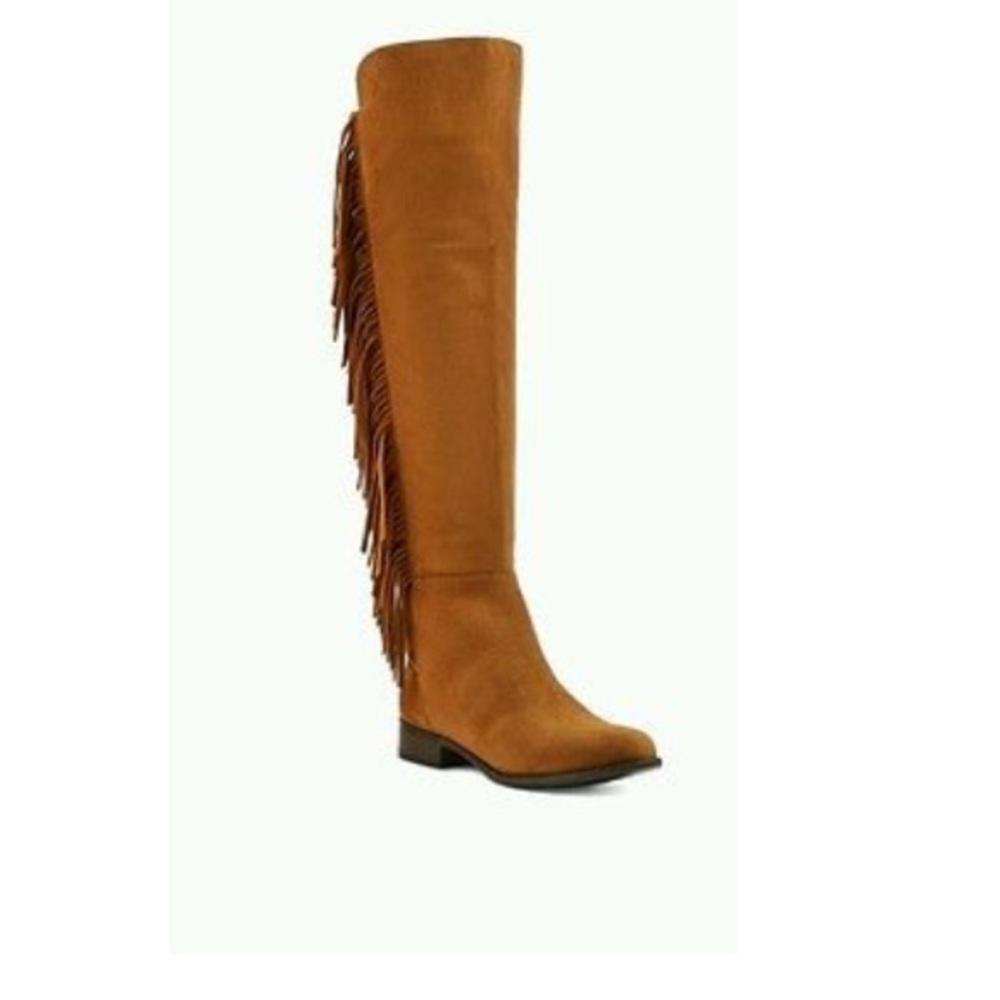 Mossimo co. Cognac over the knee fringe boots