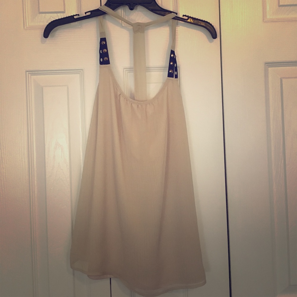 Cream top with studs