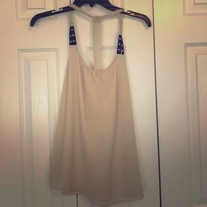 Cream top with studs