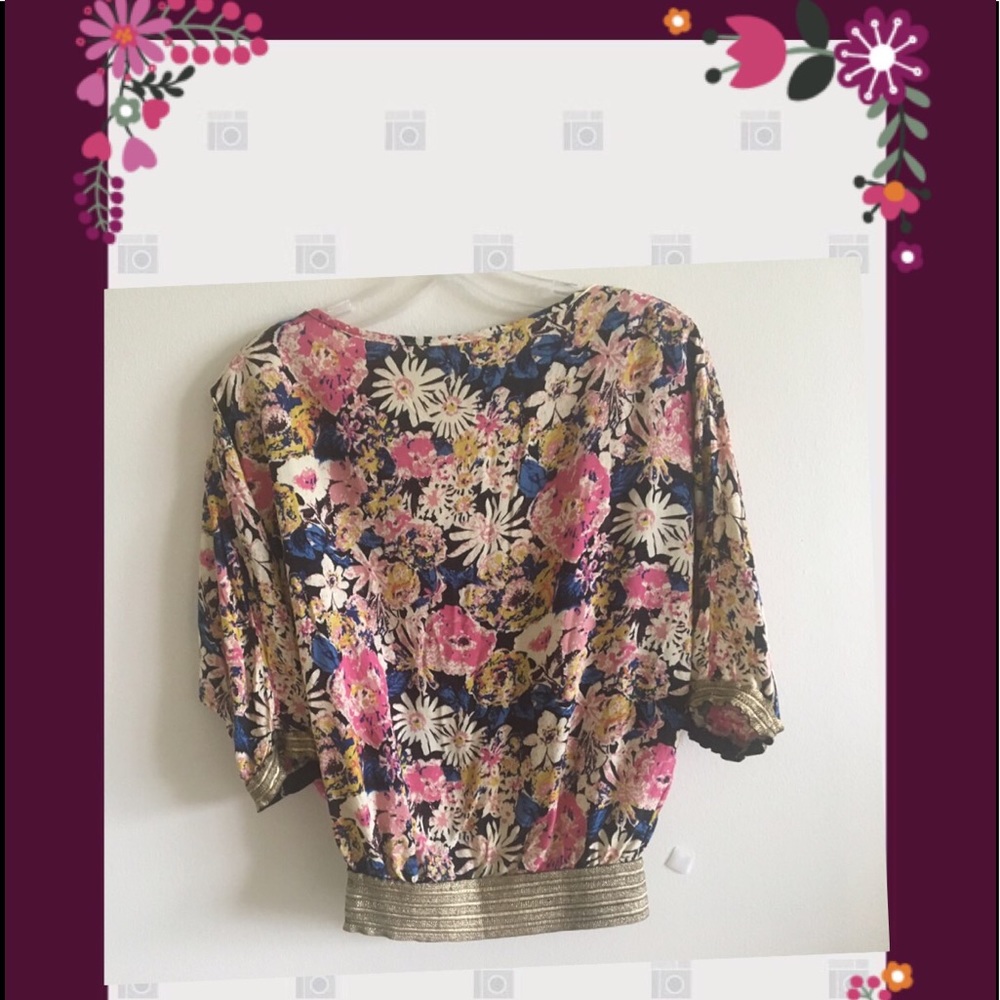 Multicolored floral top