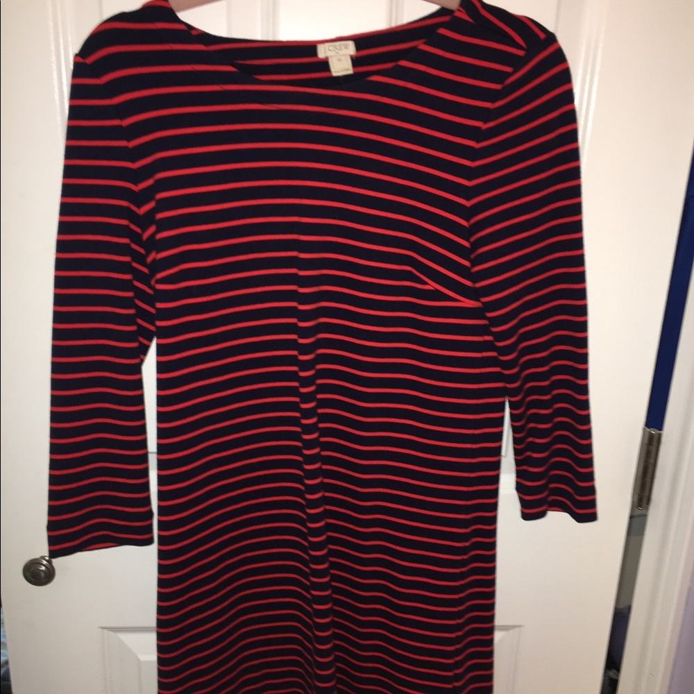 Orange and navy striped J Crew Dress
