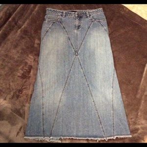 Long denim skirt