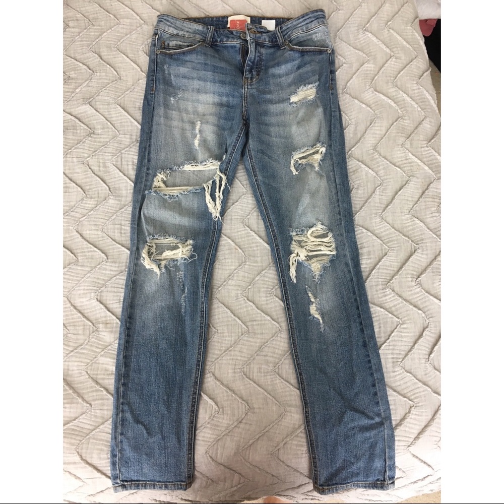 Distressed jeans