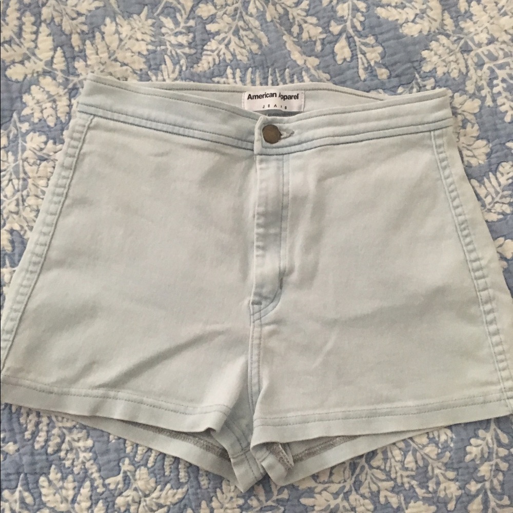 High Waisted American Apparel Easy Jean Shorts