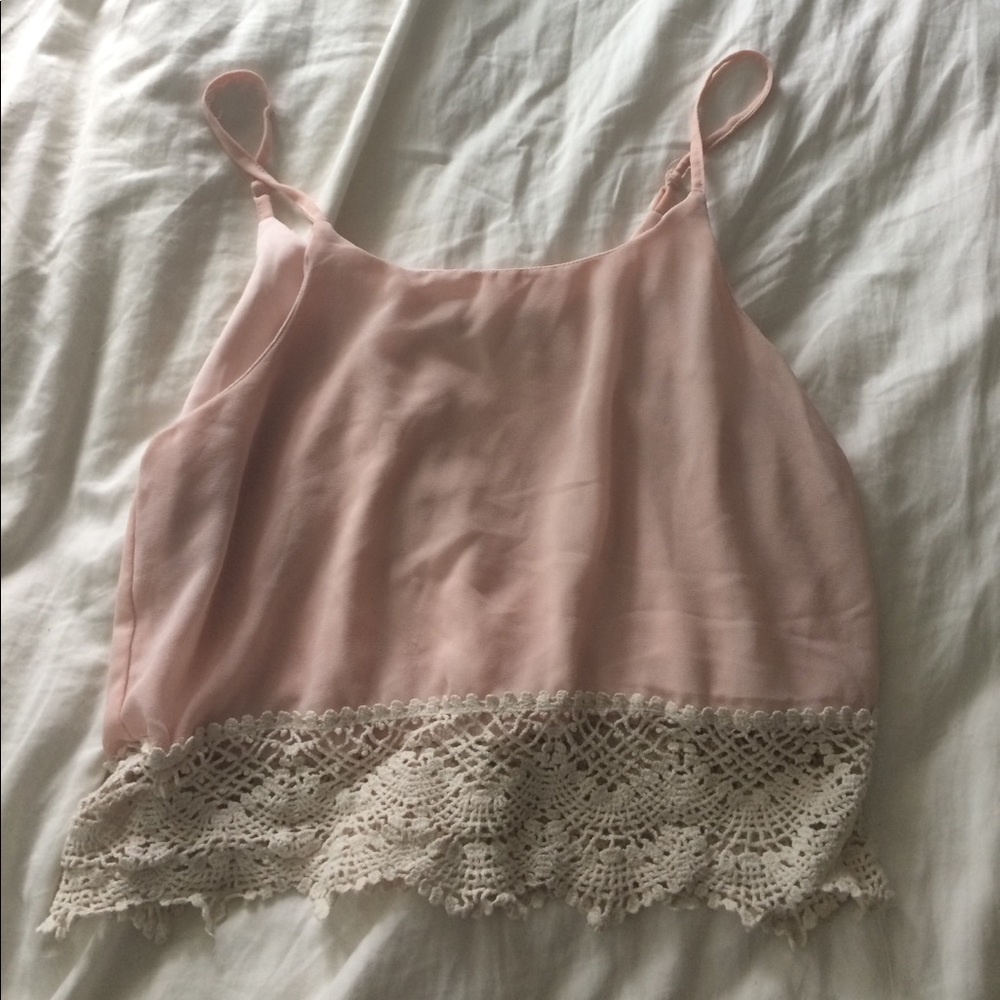 Pink cropped tank top