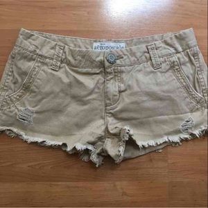 Beige cut off shorts