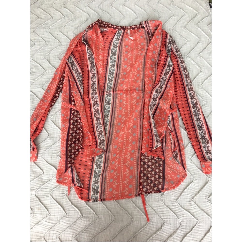 Free people multicolored button up!