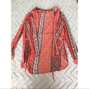 Free people multicolored button up!