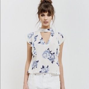 Floral choker shirt. Offers welcome