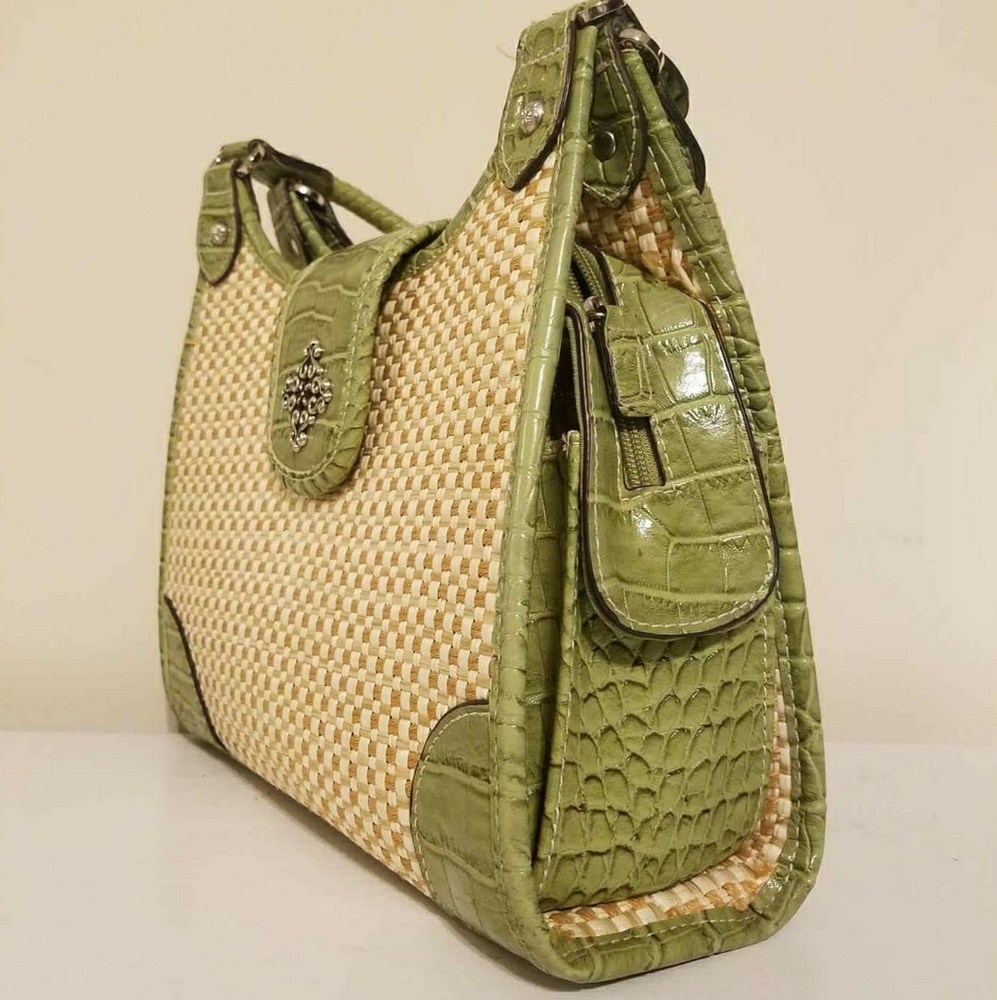 Green and Straw Tote