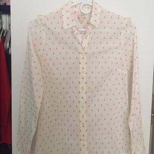 J. Crew pink anchor button up