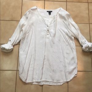 Forever 21 white on white elephant print blouse.