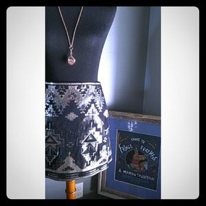 🎀Express🎀 Aztec Sequin Embroidered Mini Skirt