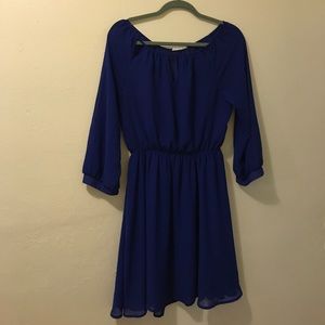 Blue ¾ sleeve dress with cutouts!
