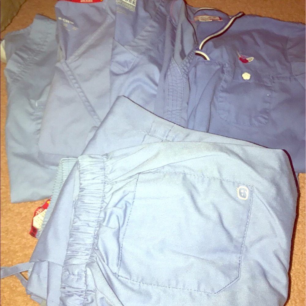 Xs & small ceil blue scrubs