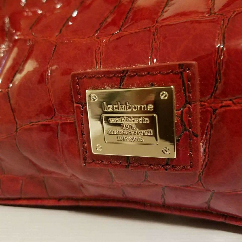 Red Croc Printed Liz Claiborne Handbag