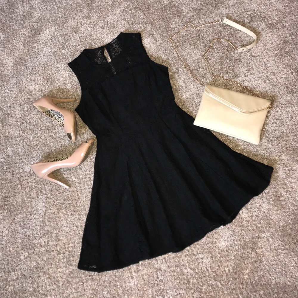 DONATING NEXT WEEK- Black lace BR skater dress