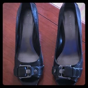 Nine West leather wedges size 7m open toe