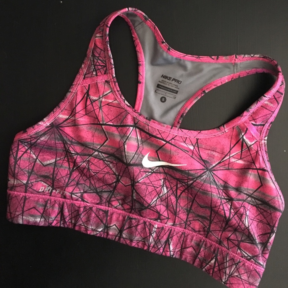 Pink Nike sports bra