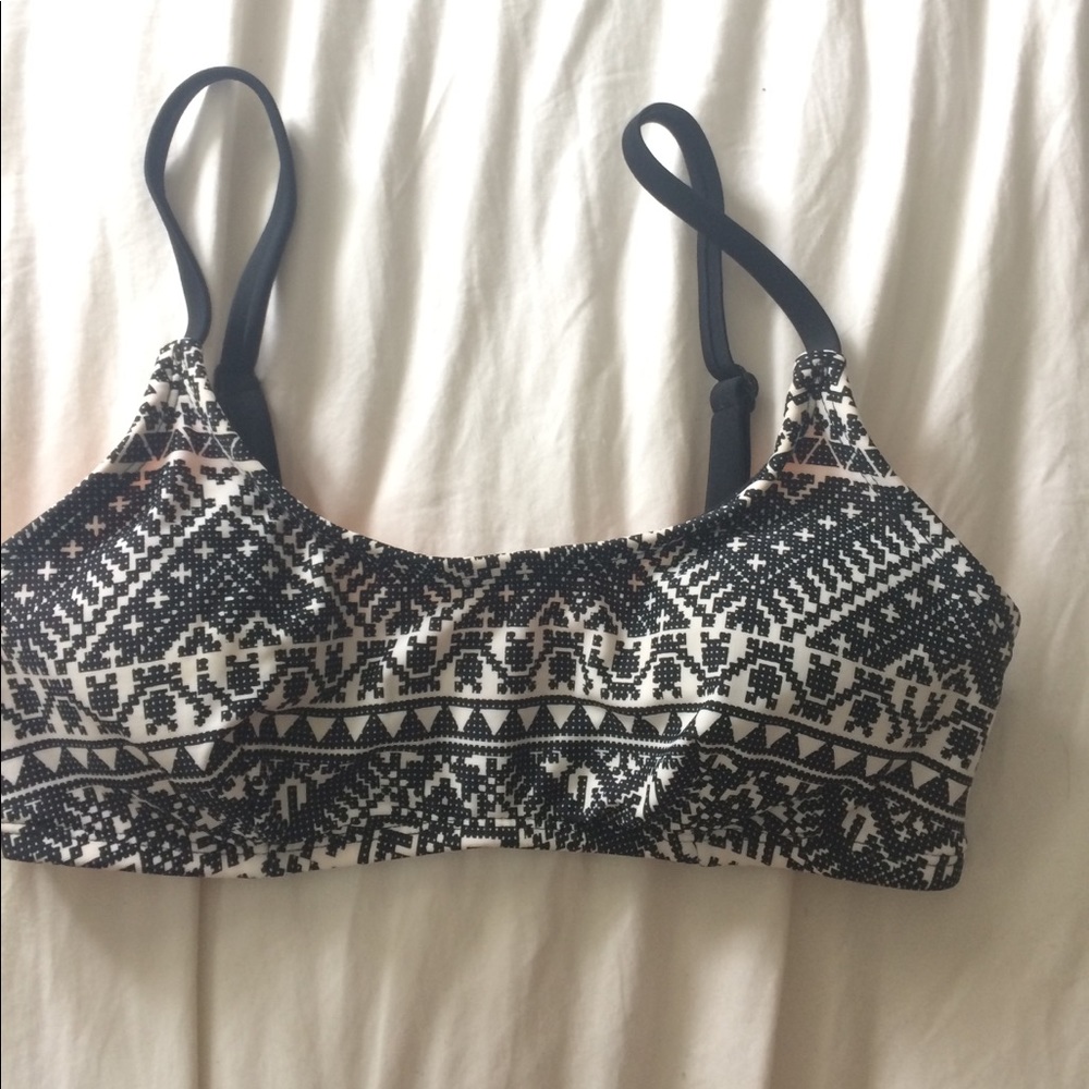 Black and white tribal print bikini top