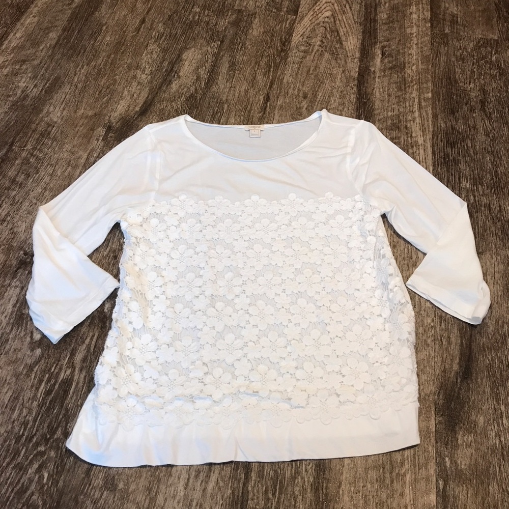J. Crew Floral Lace Shirt