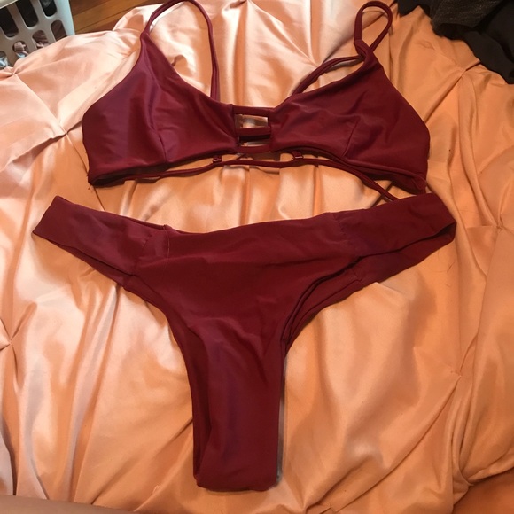 Maroon Swim Suit from ELINA!! - Picture 1 of 2