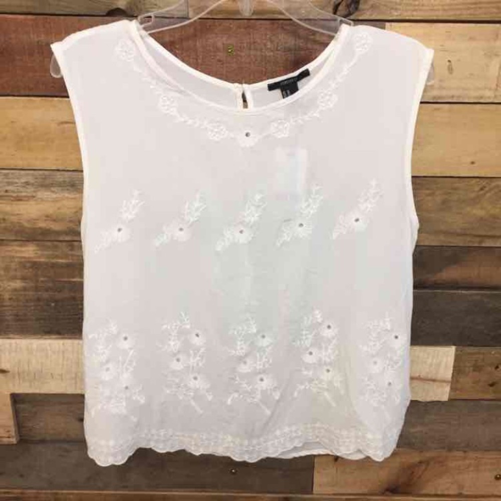 Forever 21 White Floral Top