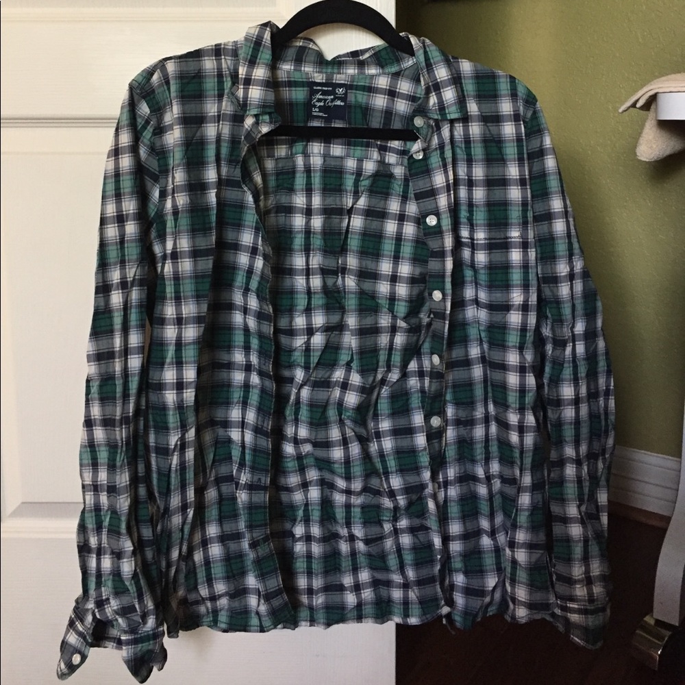 Preppy Plaid American Eagle button down