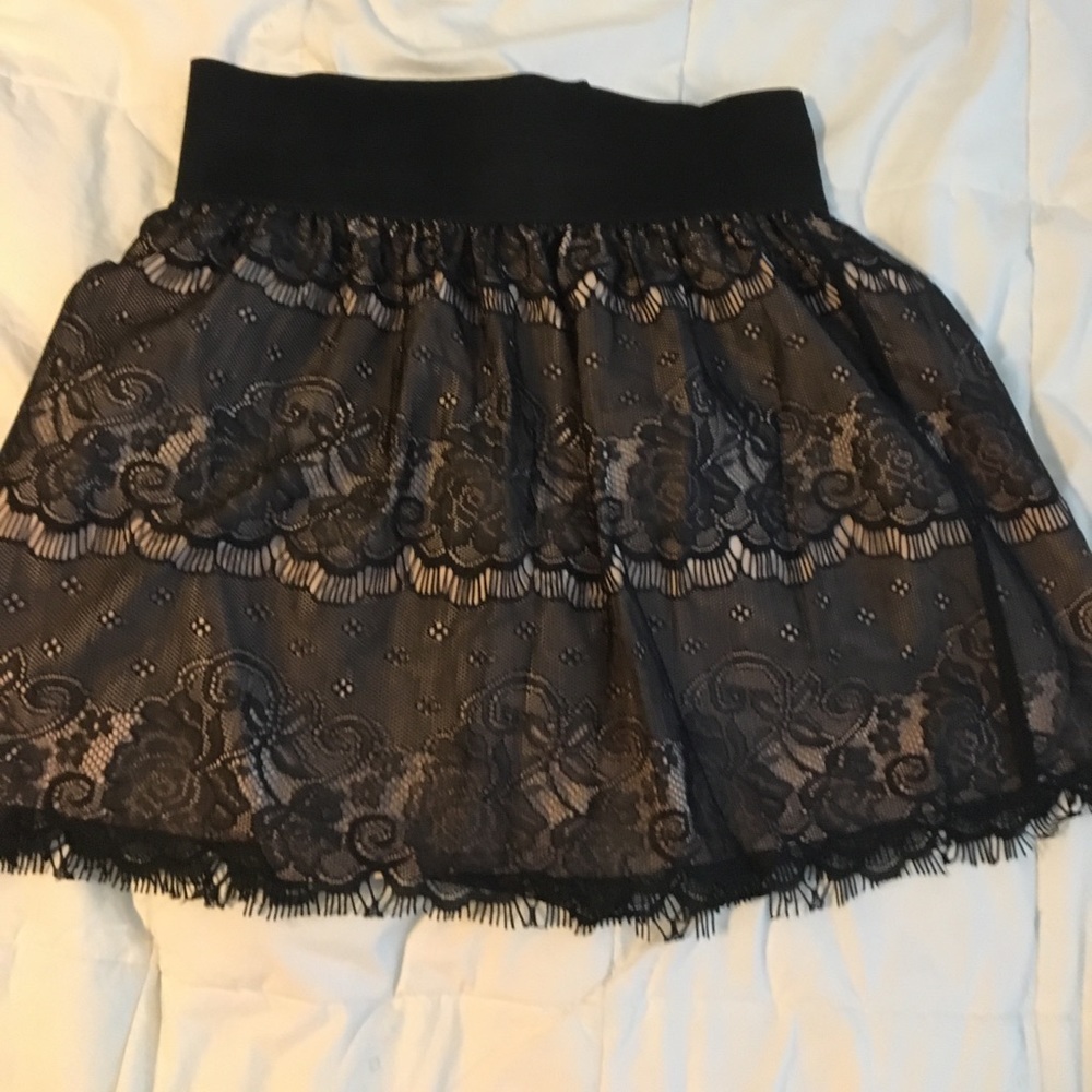 Black lace mini skirt size S
