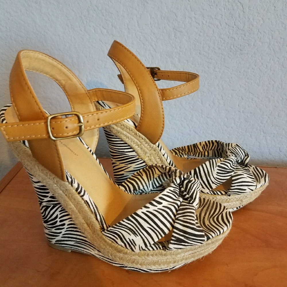 Cute zebra print wedges