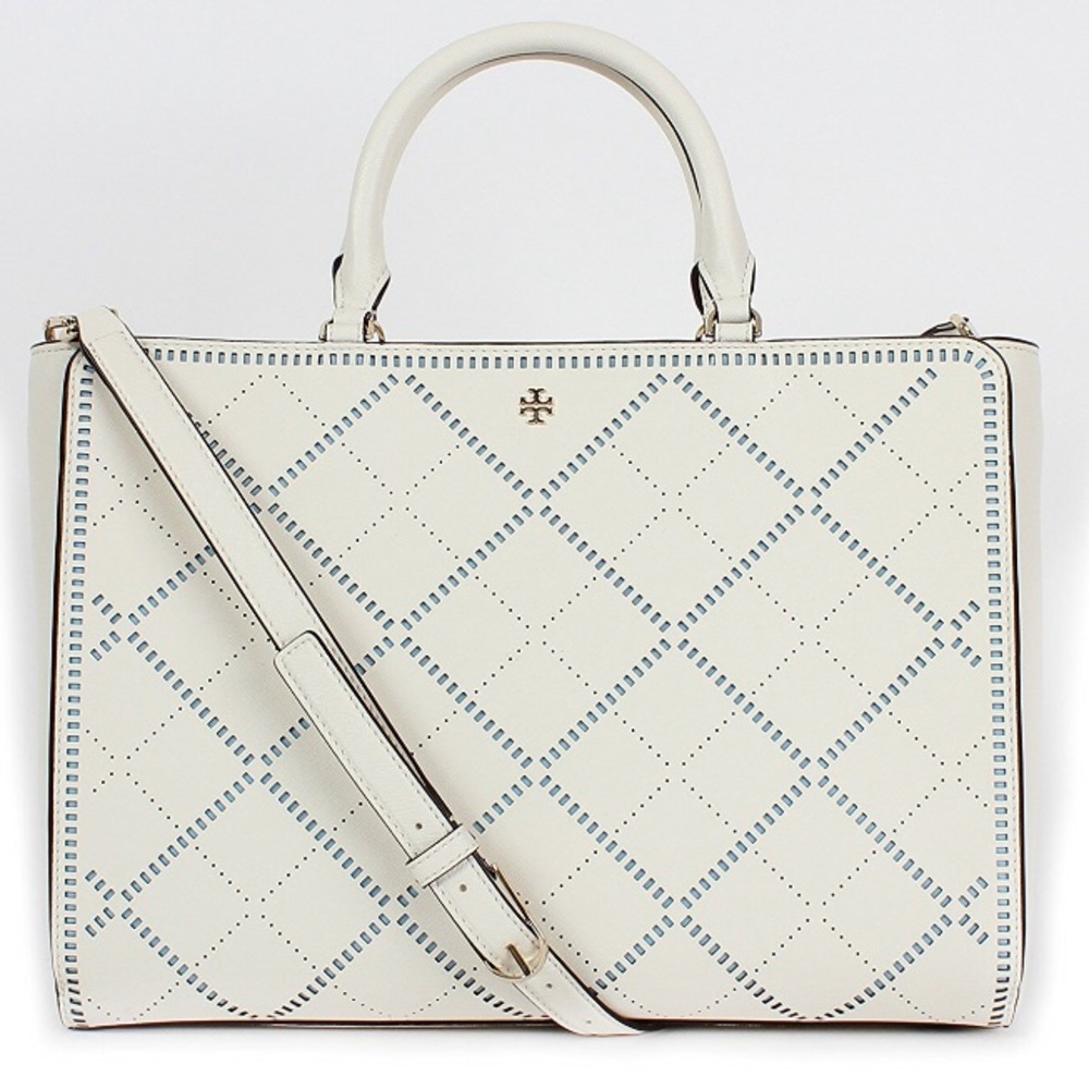Tory Burch Robinson Crosshatch Zip Tote - Picture 2 of 8