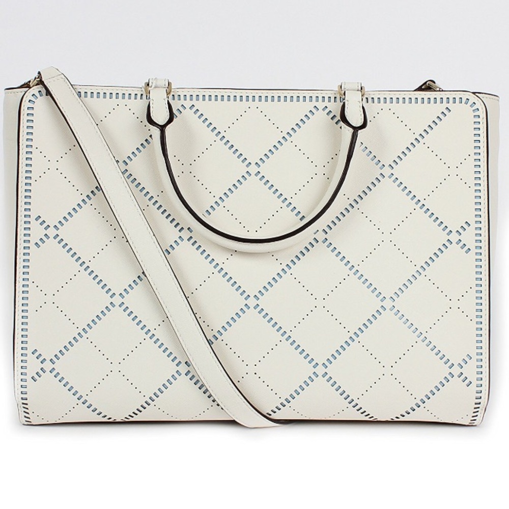 Tory Burch Robinson Crosshatch Zip Tote - Picture 4 of 8