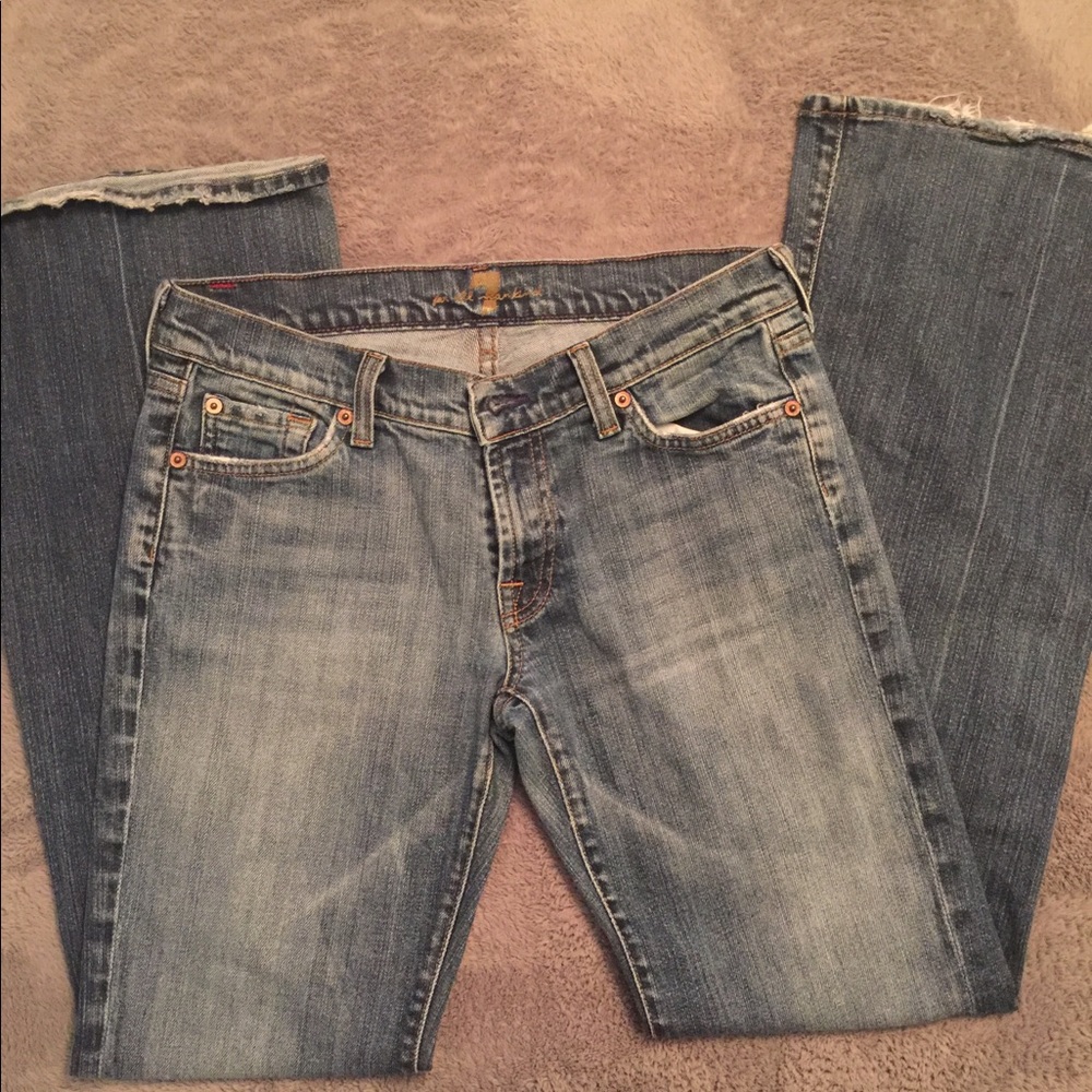 7 for all Mankind Flare leg distressed jeans