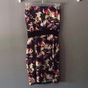 Strapless Floral Dress