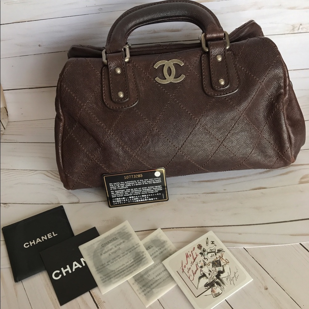 CHANEL Caviar Quilted CC Doctor Bag Brown - Picture 1 of 8